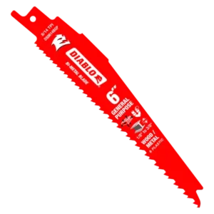 6" 8/14TPI Bi-Metal Reciprocating Saw Blade for General Purpose Cuts