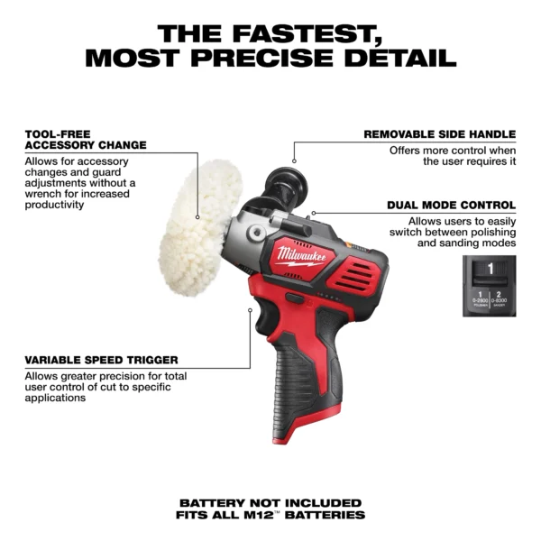 Milwaukee M12™ Variable Speed Polisher/Sander - Image 2