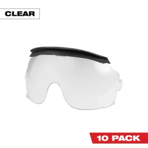 Milwaukee 10pk Gasketed Eye Visor Replacement Lenses (Milwaukee® BOLT™ Safety Helmet & BOLT™ Hard Hat Mount)