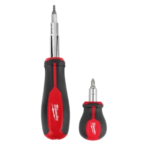 Milwaukee 2pc 11-in-1 Multi-Bit Screwdriver and 6-IN-1 Stubby Multi-Bit Screwdriver Set