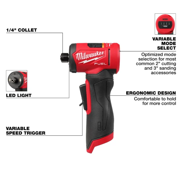 Milwaukee M12 FUEL™ 1/4" Right Angle Die Grinder - Image 2
