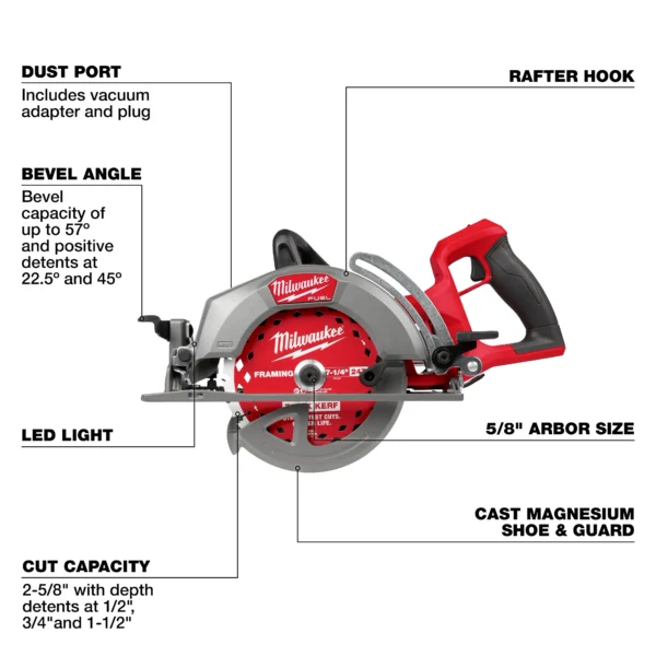 Milwaukee M18 FUEL™ 7-1/4" Rear Handle Circular Saw - Image 2