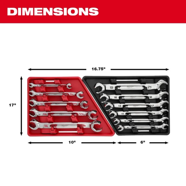 Milwaukee 5pc Double End Flare Nut Wrench Set - SAE - Image 3