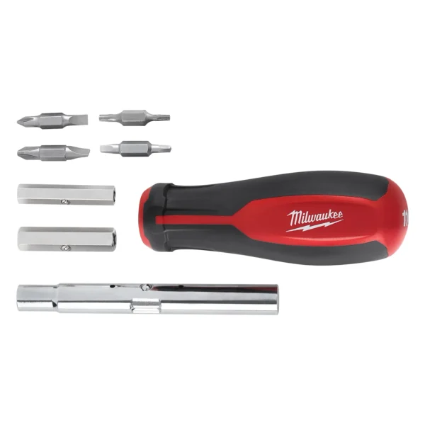 Milwaukee 2pc 11-in-1 Multi-Bit Screwdriver and 6-IN-1 Stubby Multi-Bit Screwdriver Set - Image 2